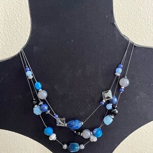 Chico's Blue and Silver Multi-Strand Necklace